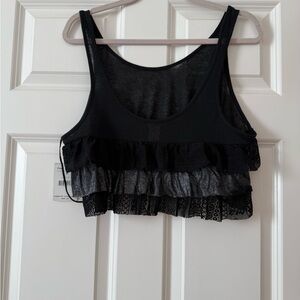 Free People Black Lace Detail Top